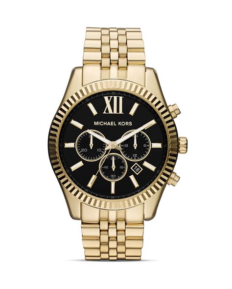 michael kors men's gold watches|Michael Kors lexington chronograph watch.